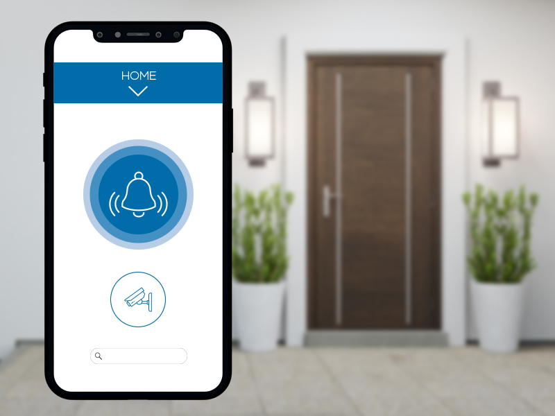 Notifica di allarme antintrusione su smartphone per rilevamento di una persona in movimento in un'area proibita o limitata